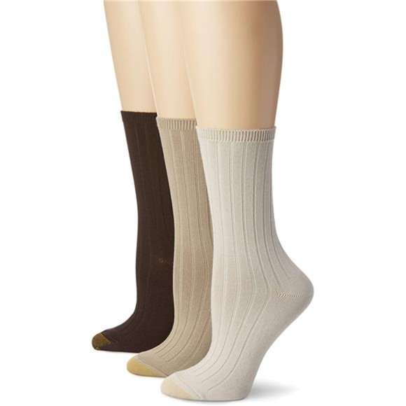 Gold Toe Women's Verona Crew Socks, 3-Pairs